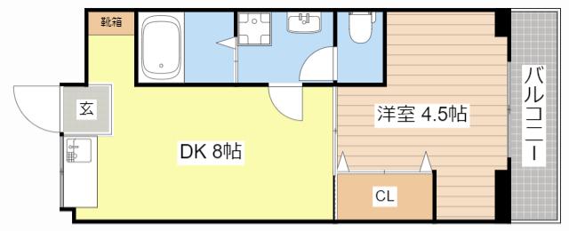 PRECIOUS ONE(1DK/1階)の間取り写真