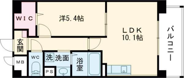 ラフレシーサ医大通(1LDK/9階)の間取り写真