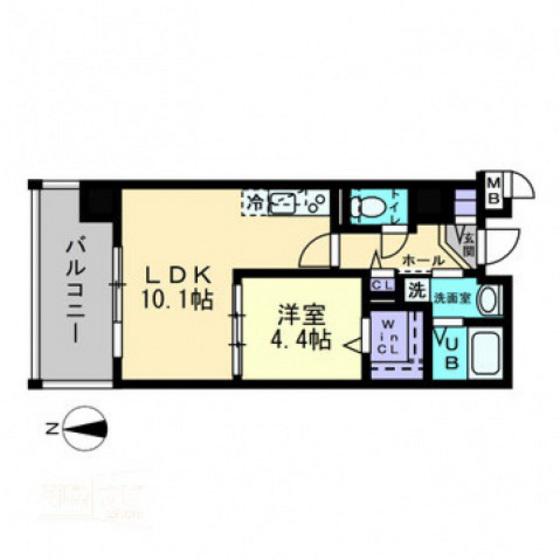 ハアラン国体町(1LDK/8階)の間取り写真