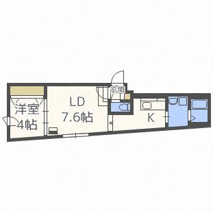 モンターニュボヌール(1LDK/1階)の間取り写真