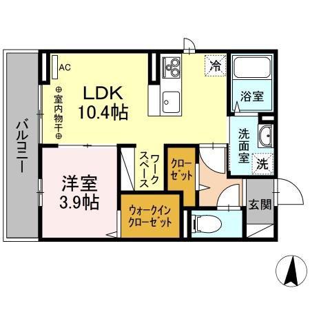 リンクベース(1LDK/3階)の間取り写真