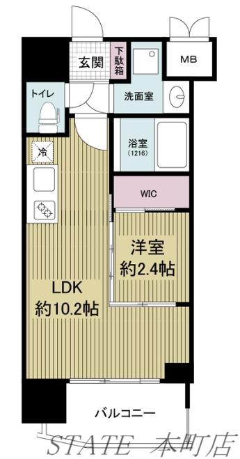セレニテ本町東リアン(1LDK/12階)の間取り写真