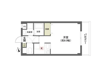 アンブラッセ新検見川(1K/4階)の間取り写真