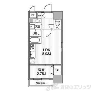 FORTUNEY江坂I(1LDK/3階)の間取り写真