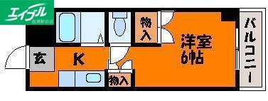 グランディール門田屋敷(1K/3階)の間取り写真