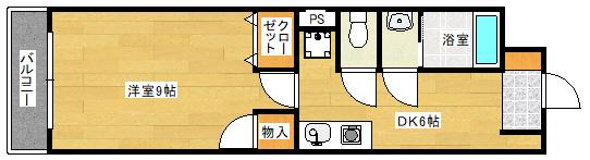 第16友建ビル(1K/3階)の間取り写真