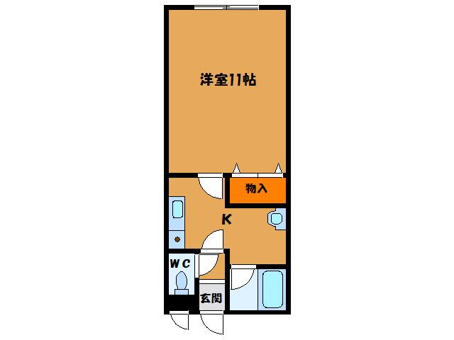 トクトラスト港(1K/2階)の間取り写真