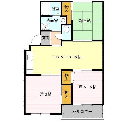 ファミール東宮原(3LDK/3階)の間取り写真