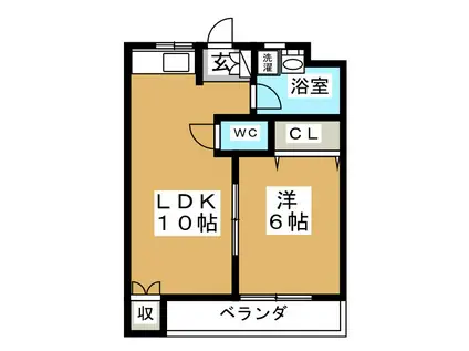 小山マンション(1LDK/4階)の間取り写真