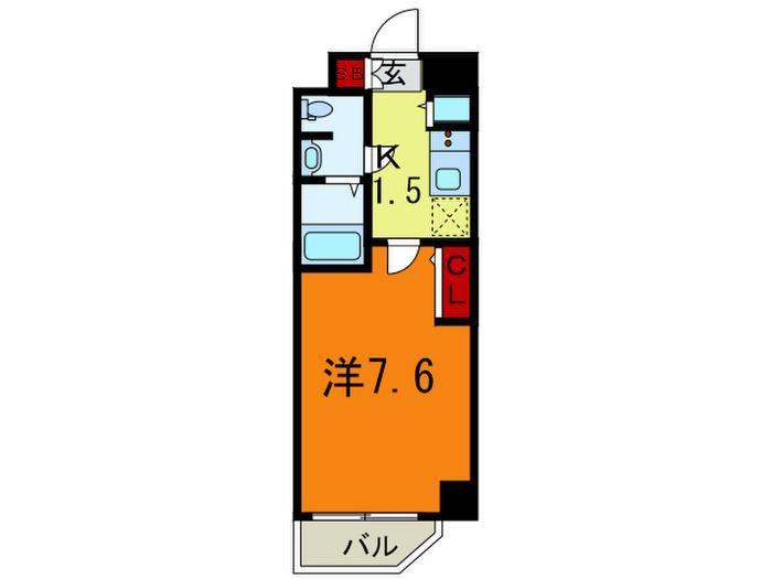 S-RESIDENCE神戸磯上通(1K/3階)の間取り写真