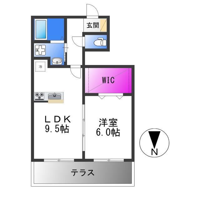 メゾン池島(1LDK/1階)の間取り写真