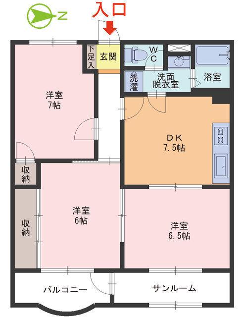 トレビアン大東(3DK/3階)の間取り写真