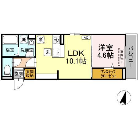 メラヴィリア昭和町(1LDK/1階)の間取り写真