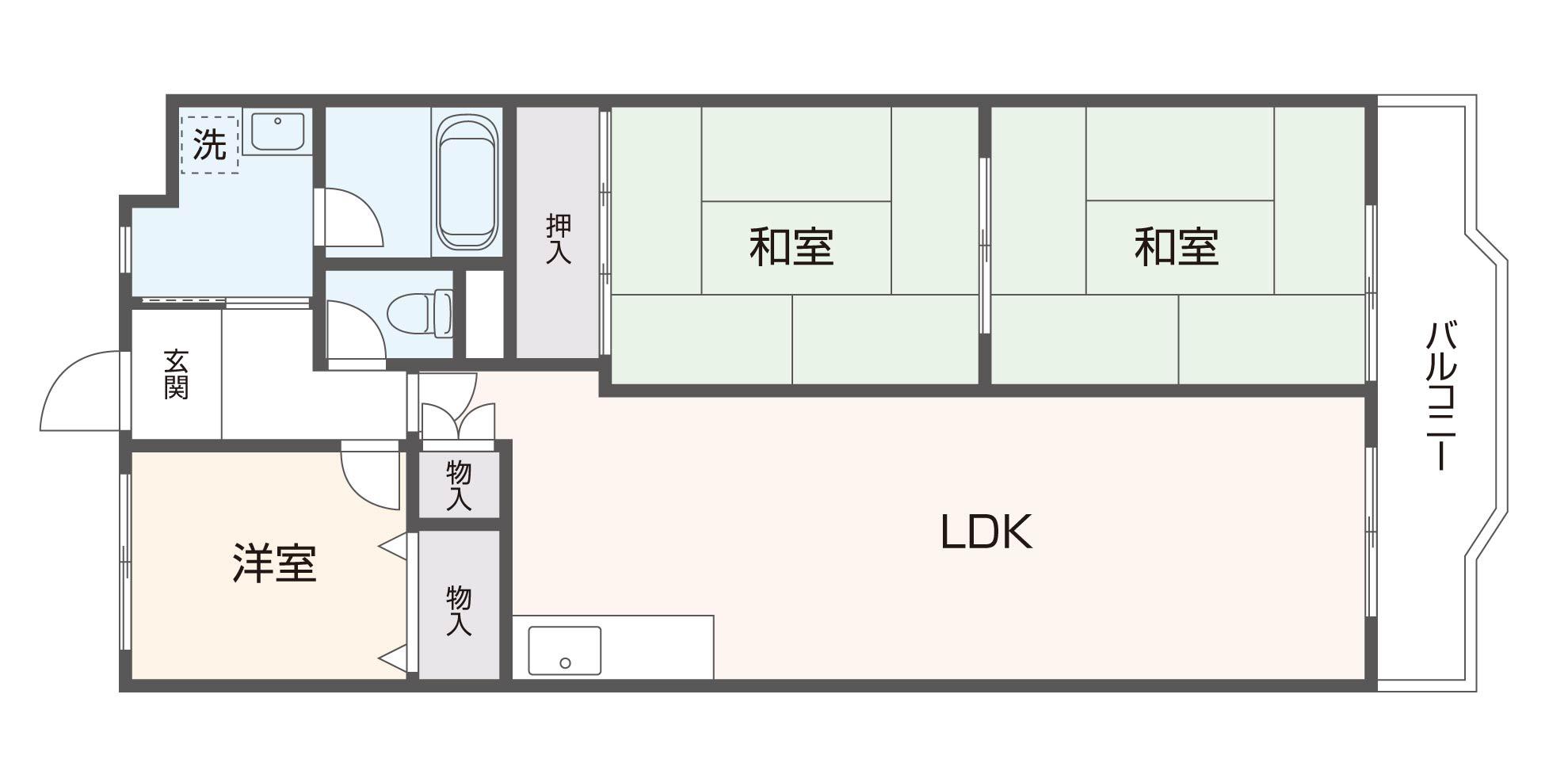 メゾン大邦(3LDK/12階)の間取り写真