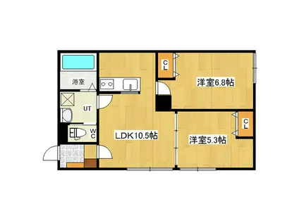 さくらんぼハウスC(2LDK/1階)の間取り写真