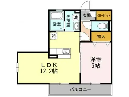 ルミナス四谷(1LDK/2階)の間取り写真