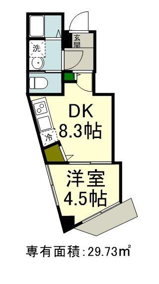 みなも本千葉(1DK/6階)の間取り写真