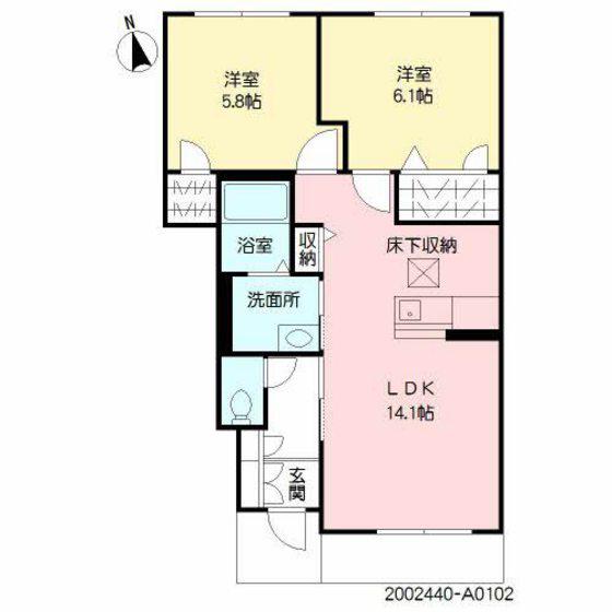 シャーメゾン・レフィアント(2LDK/1階)の間取り写真