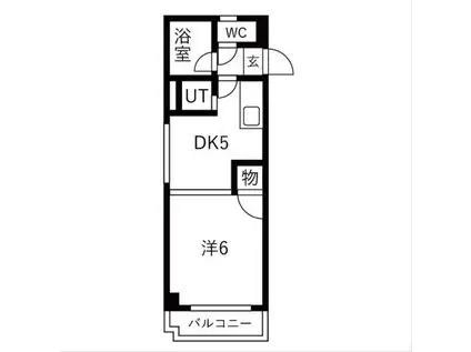 パレス発寒南(1DK/2階)の間取り写真