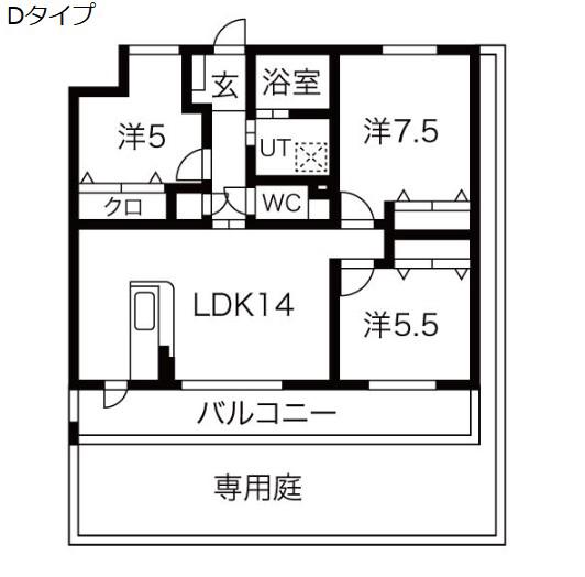 ル・グラン(3LDK/1階)の間取り写真