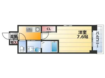 COMFORESPA新大阪(1K/2階)の間取り写真