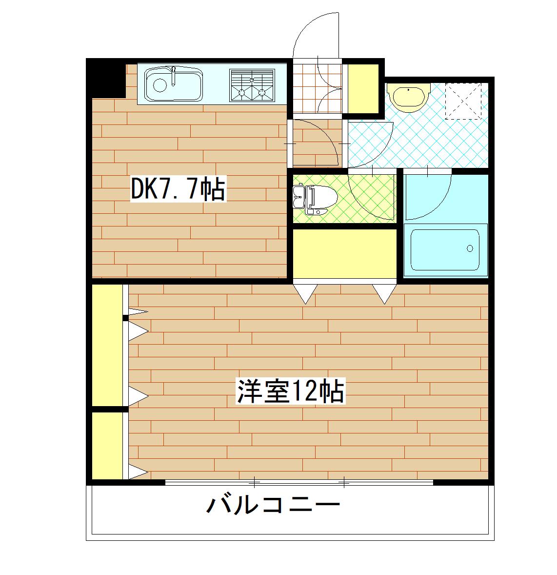 RENATO広瀬通(1DK/8階)の間取り写真