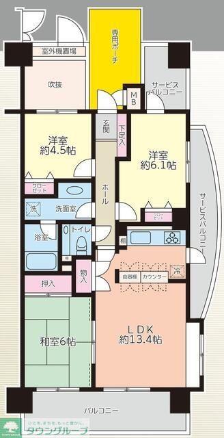 ダイアパレスポートアネックス千葉(3LDK/8階)の間取り写真
