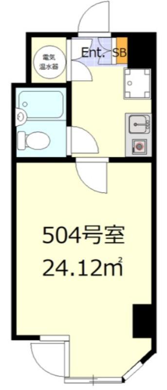 ライオンズマンション西五反田第2(1K/5階)の間取り写真