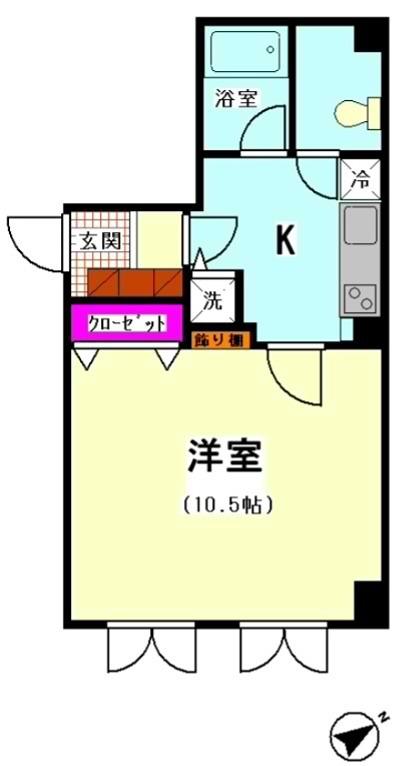 トミー戸越(1K/2階)の間取り写真