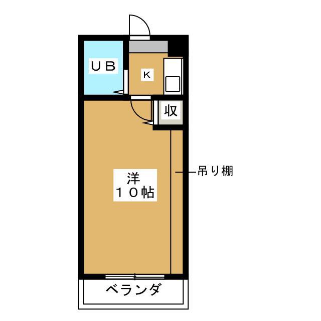ベルメゾンアルヴェ(1K/2階)の間取り写真