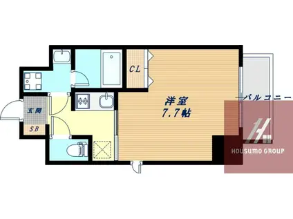 ファーストレジデンス天満橋(1K/10階)の間取り写真