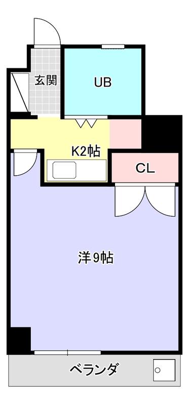 シャンポール東栄(1K/3階)の間取り写真