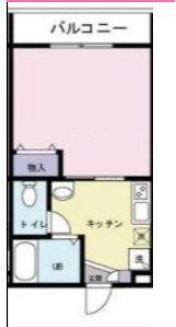 ロランジュ向ヶ丘(1K/1階)の間取り写真