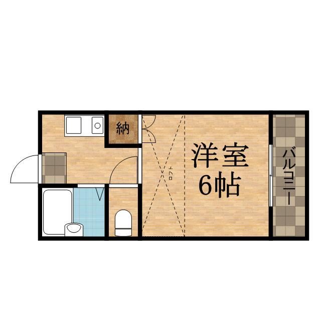 コンラッド宝塚(1K/1階)の間取り写真
