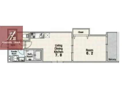 プロスパーコート長瀬(1LDK/2階)の間取り写真