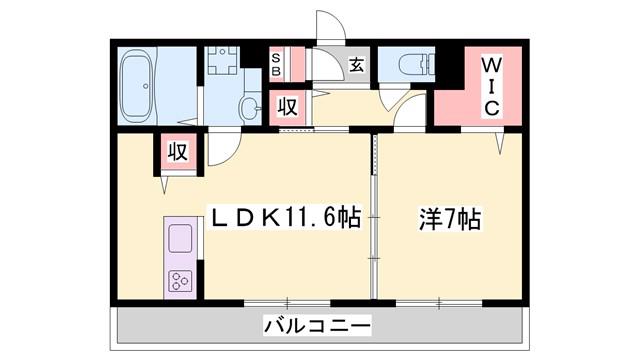 クレシア旭(1LDK/2階)の間取り写真