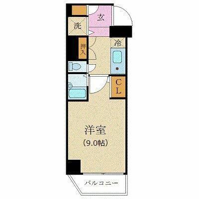 カスタリア新宿(1K/12階)の間取り写真