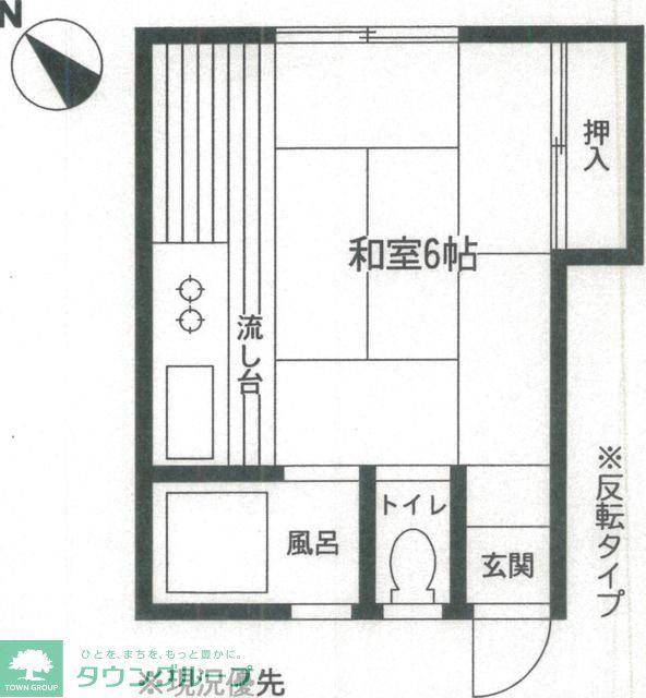 コーポ羽沢(1K/2階)の間取り写真