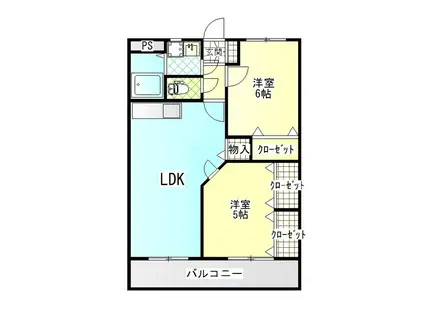 オレンジマンション(2LDK/1階)の間取り写真