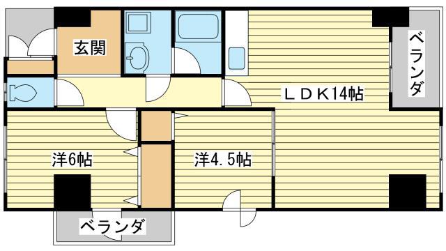 ル・マンド東延末(2LDK/3階)の間取り写真