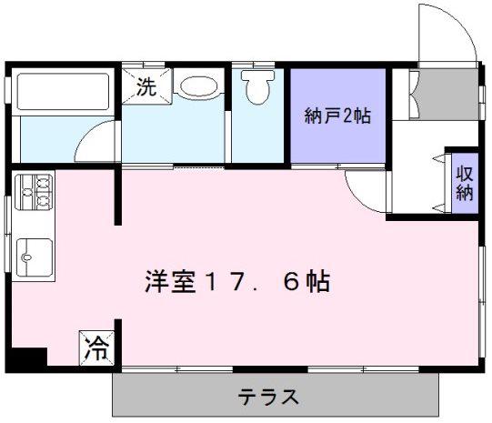 BIG TREE ハウス(ワンルーム/1階)の間取り写真