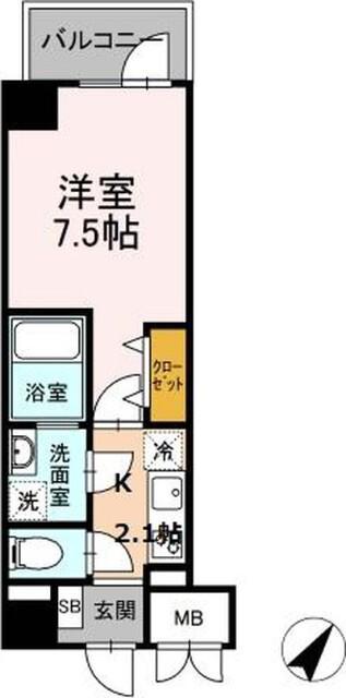 TRE LUCE横濱関内(1K/10階)の間取り写真