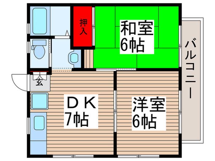 GREGE MATSUDO(2DK/2階)の間取り写真