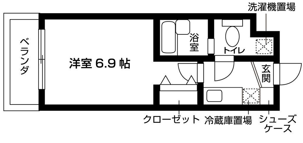 クレアール永福(1K/B1階)の間取り写真