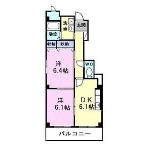 アンジュメゾン(2DK/1階)の間取り写真