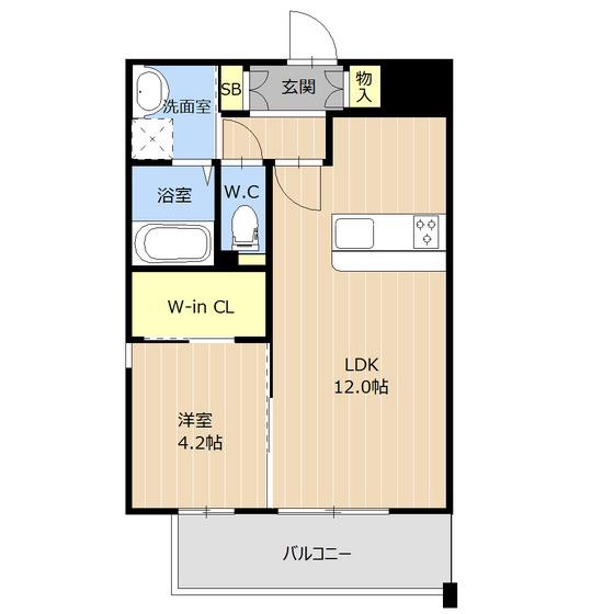 LIBTH長嶺ウエスト(1LDK/5階)の間取り写真