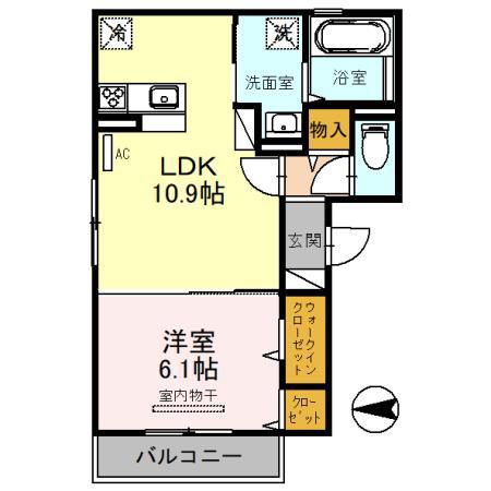 シャンテ(1LDK/3階)の間取り写真