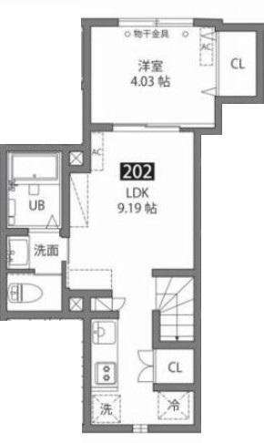 WALD(1LDK/2階)の間取り写真