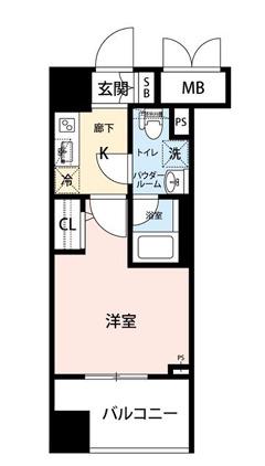 マイナビステイ山吹神楽坂(1K/4階)の間取り写真