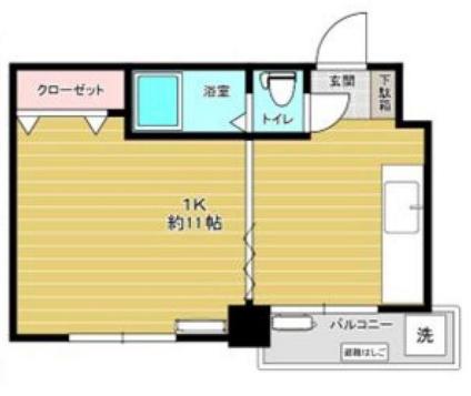 アロエマンション(1K/3階)の間取り写真